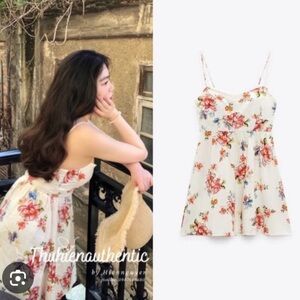 Zara floral Printed Corset Style Dress